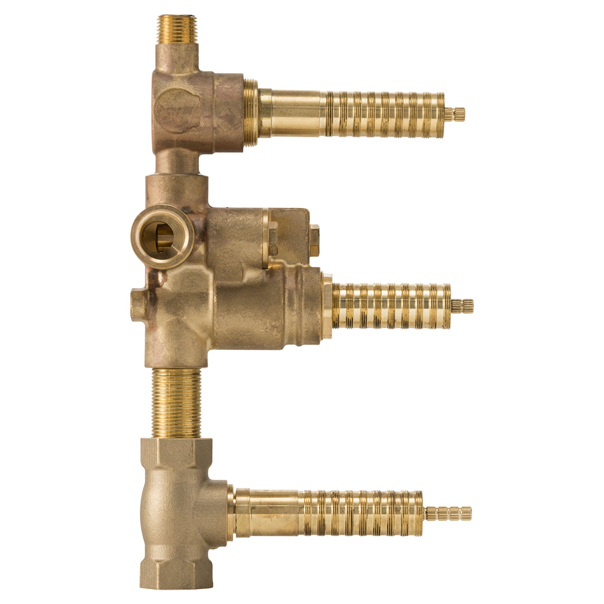 3-Handle Thermostatic Rough Valve with 2-Way Diverter Non-Shared Functions